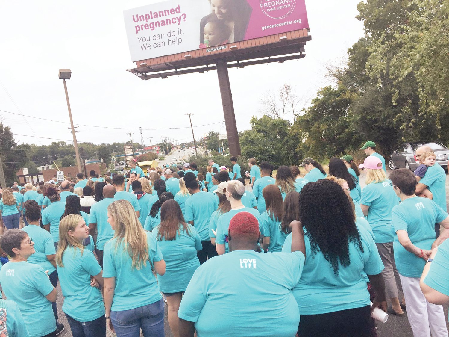 Several Siler City churches/organizations were represented a protest against abortion in Greensboro on Sept. 14. Members from First Wesleyan Church, Freedom Family Church, Loves Creek Baptist Church and The Hangout of Siler City are pictured.
