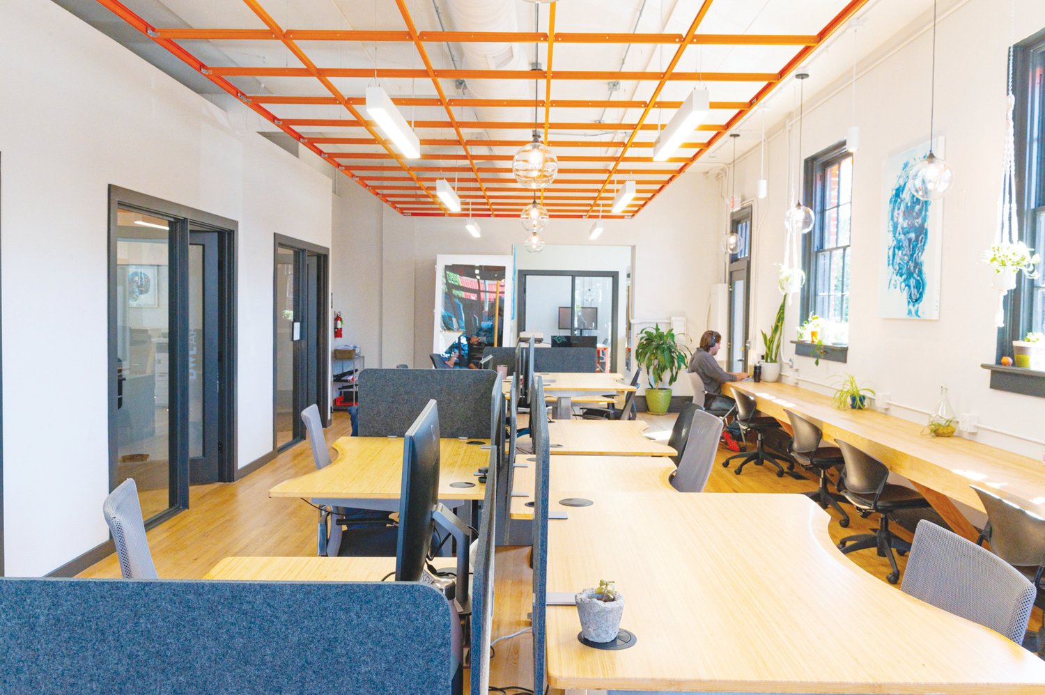 Perch Coworking's 2,000 square-foot space features 12 personal workspaces, three private office suites and a conference room that can be reserved by the hour.