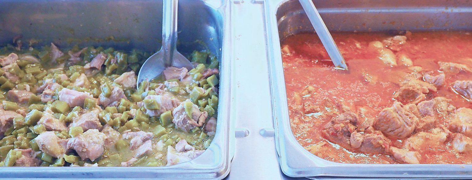 These two pork dishes, one based in green sauce, the other in red, were among San Marcos' first buffet options Saturday in Siler City. San Marcos Taqueria y Buffet opened its buffet section Saturday, nearly two months after it first opened.