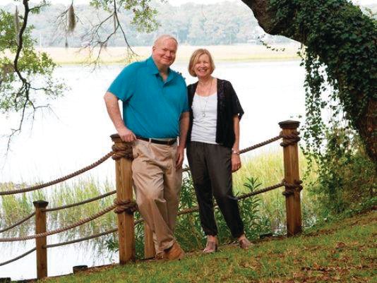 The late Pat Conroy and his wife, Cassandra King Conroy, outside their home in Beaufort, S.C.