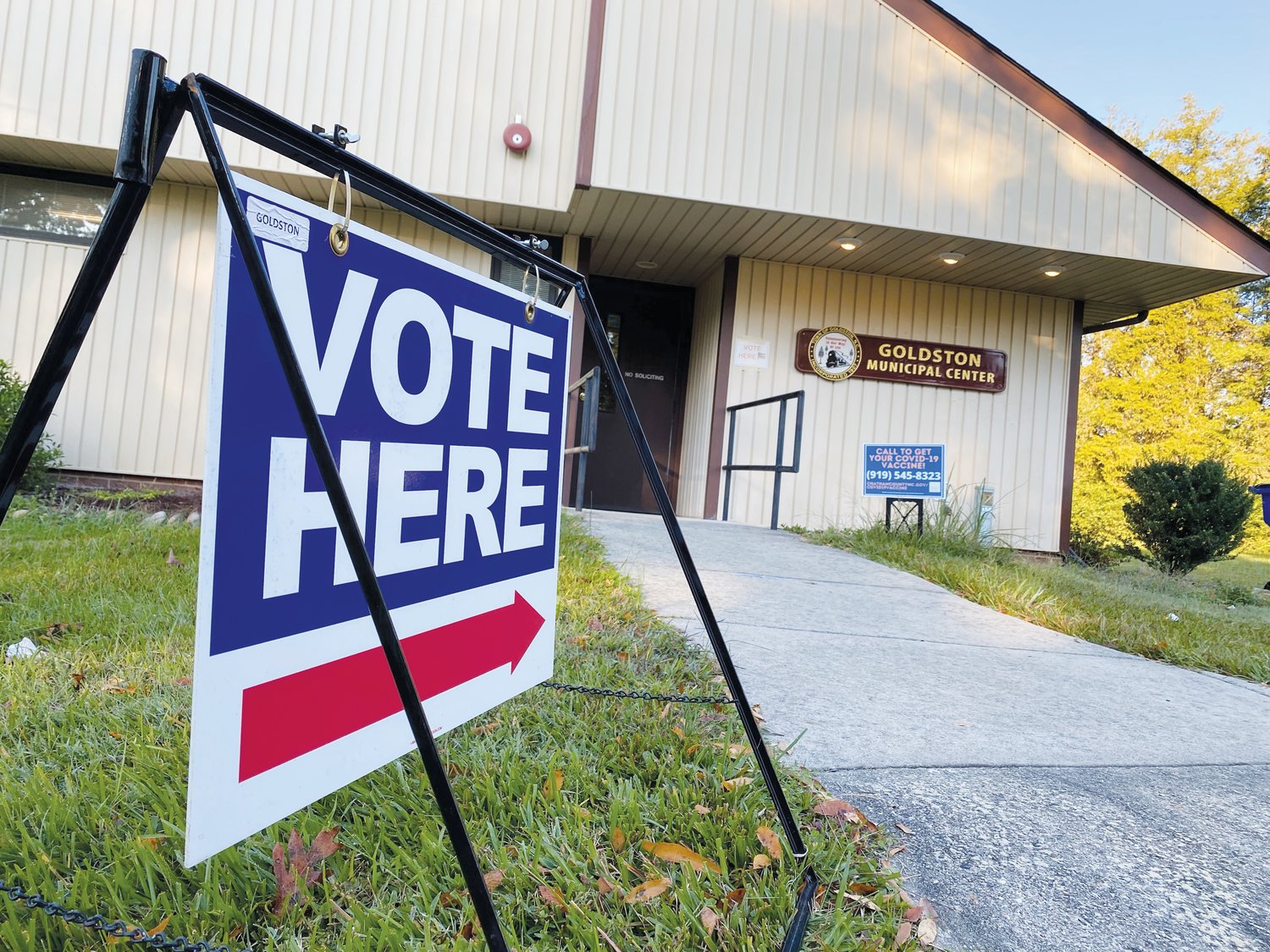 An early voting location in Goldston from the 2021 election season.