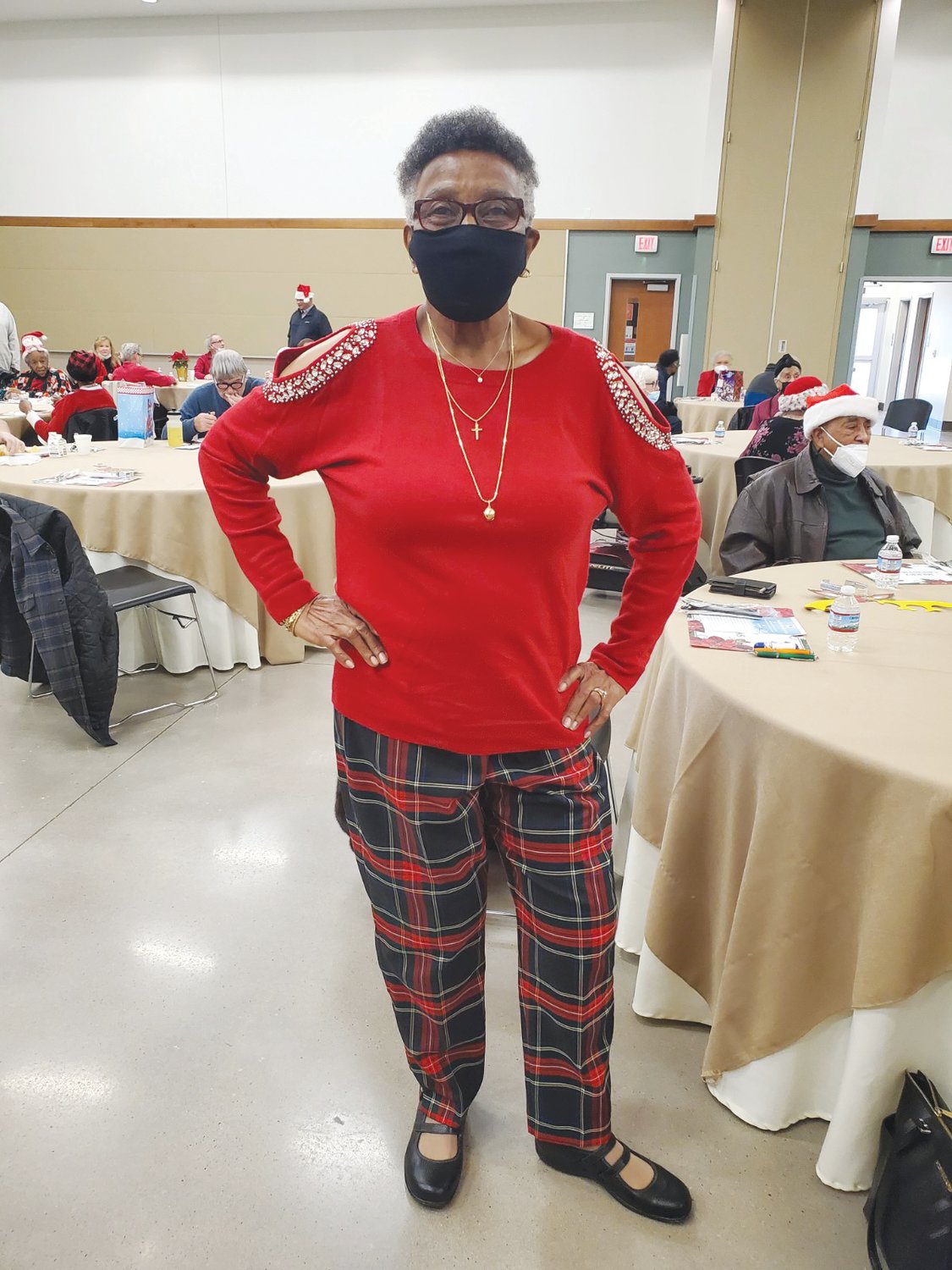 Betty Cherry dressed festively for the Council on Aging's holiday party.