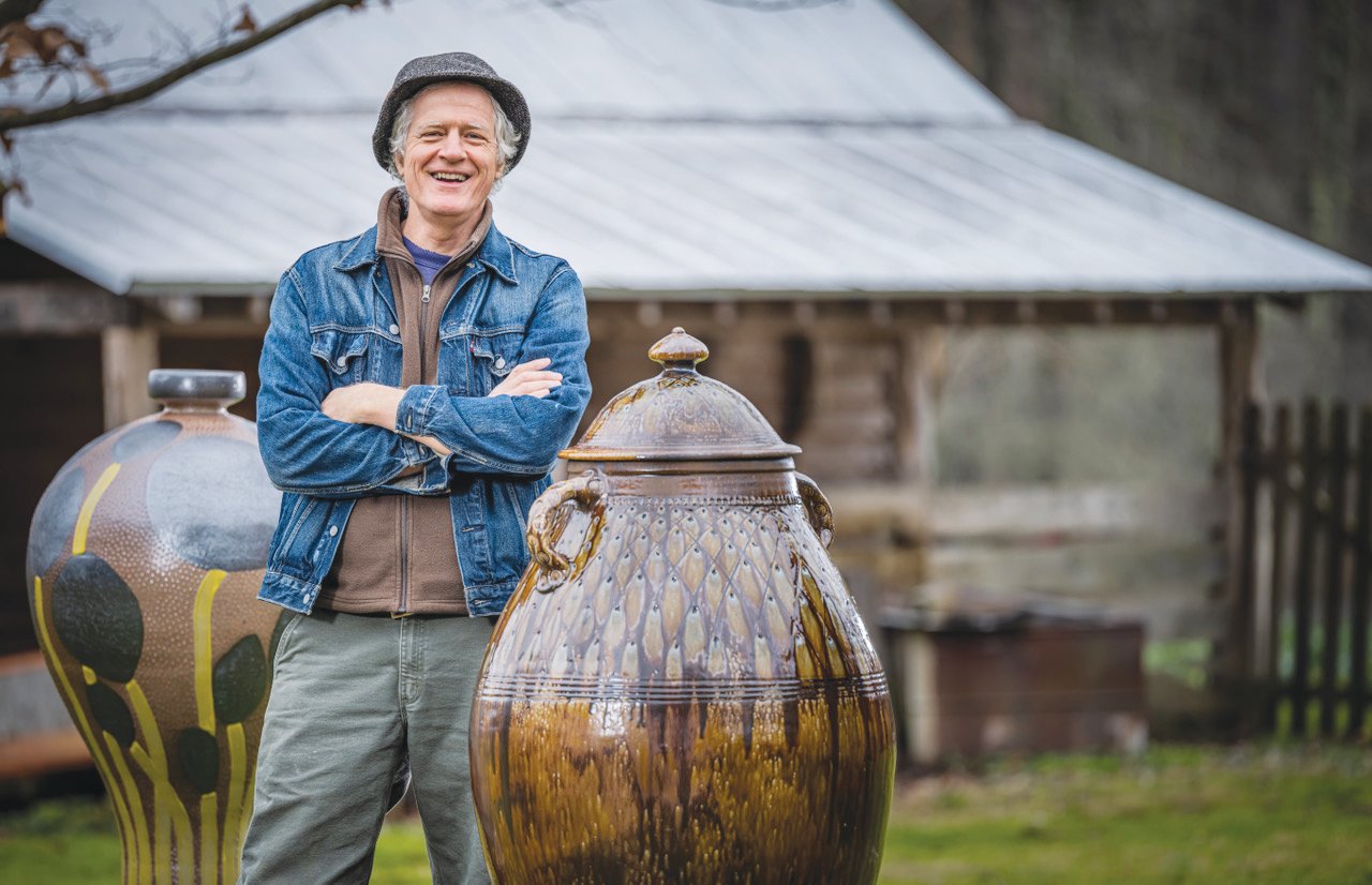 Chatham County potter Mark Hewitt will offer an umbrella pot up for auction after WRAL broadcasts 'Big Night in for the Arts,' a show intended to raise money for four Triangle-based arts councils and the artists they serve. Hewitt’s work has been featured in the Smithsonian and other museums across the country.