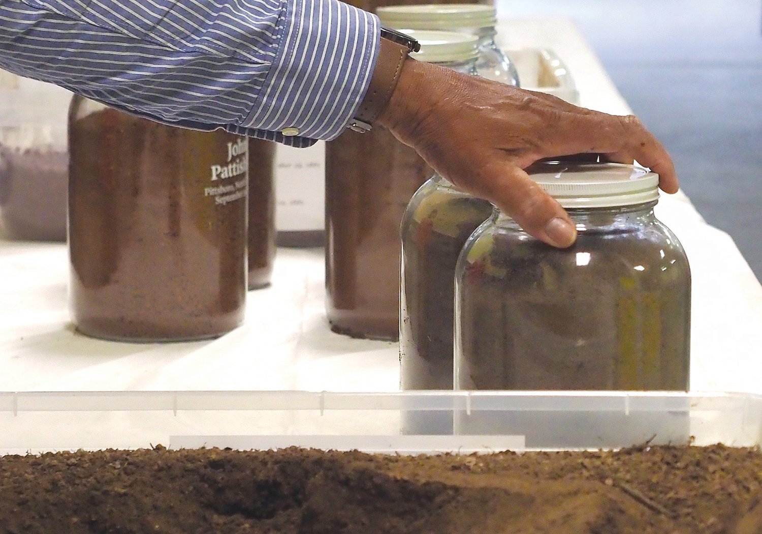 Two jars were filled from soil collected at the lynching sties of each of the five victims. One jar will reside in Chatham County, while the other will go to the Equal Justice Initiative's Legacy Museum in Alabama.