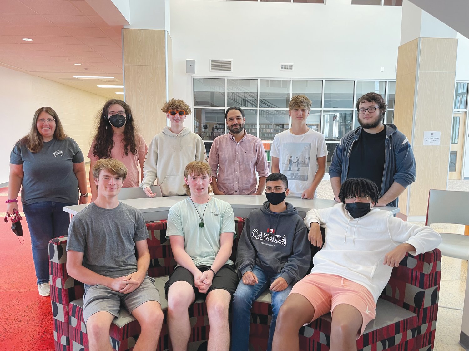 Eight Chatham County Schools students were part of the first Summer Tech Team, hosted at Seaforth High School. The program was mentored by Bobbie Roberston (upper left) and Alex Trujillo (upper center).