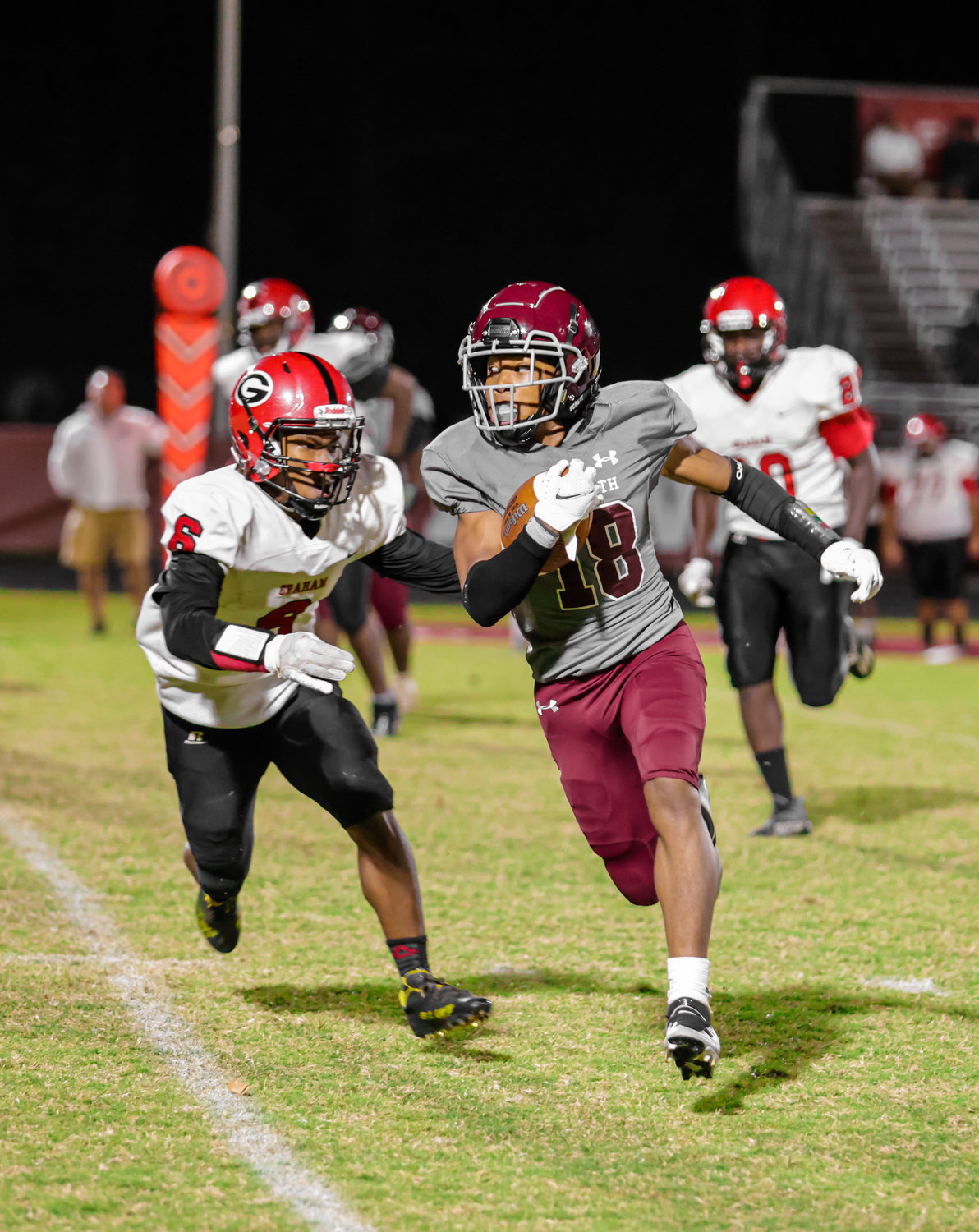 Seaforth sophomore Noah Lewis runs for a touchdown in the Hawks' 20-12 loss to Graham on Friday.