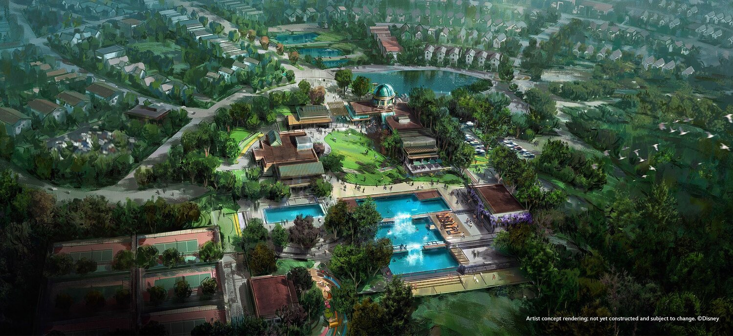 Aerial rendering of Asteria, a new Storyliving by Disney community recently announced in North Carolina. (Disney) ©Disney